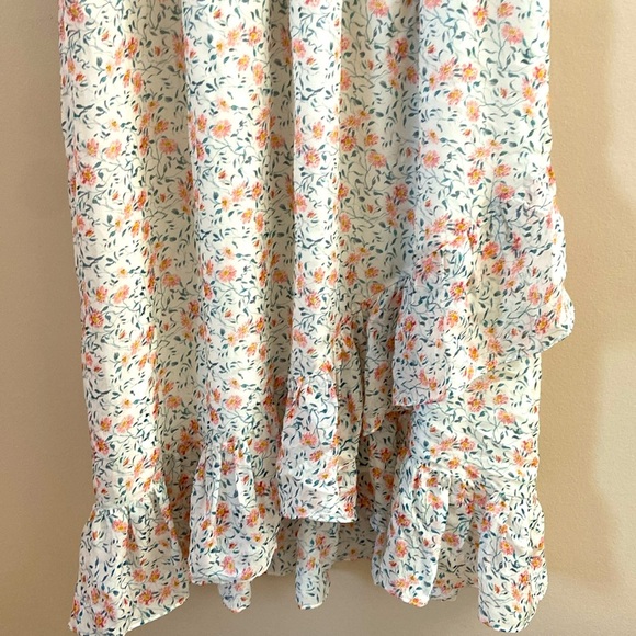 Shoshanna- Silk Chiffon Floral Ruffle Hem Garden Dress - Picture 4 of 9